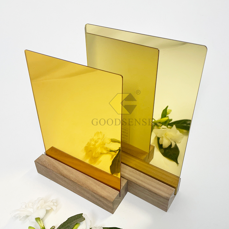 Goodsense 金色亚克力双面镜面板批发后盖化学有机玻璃镜子薄塑料镜反光亚克力玻璃安全有机玻璃光盘瓷砖镜子印度用于激光雕刻